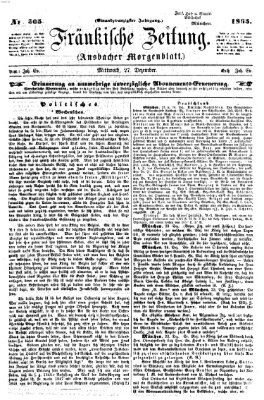 Fränkische Zeitung (Ansbacher Morgenblatt) Mittwoch 27. Dezember 1865