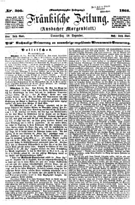 Fränkische Zeitung (Ansbacher Morgenblatt) Donnerstag 28. Dezember 1865