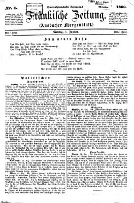 Fränkische Zeitung (Ansbacher Morgenblatt) Montag 1. Januar 1866