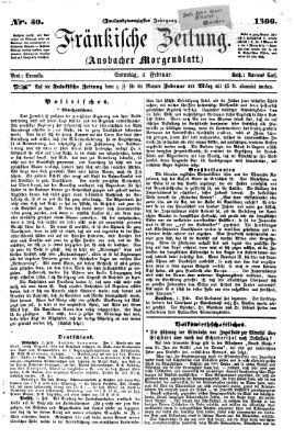 Fränkische Zeitung (Ansbacher Morgenblatt) Sonntag 4. Februar 1866