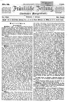 Fränkische Zeitung (Ansbacher Morgenblatt) Mittwoch 7. Februar 1866