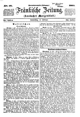 Fränkische Zeitung (Ansbacher Morgenblatt) Donnerstag 15. Februar 1866