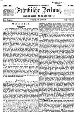 Fränkische Zeitung (Ansbacher Morgenblatt) Dienstag 20. Februar 1866