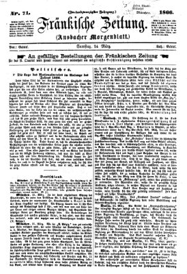 Fränkische Zeitung (Ansbacher Morgenblatt) Samstag 24. März 1866