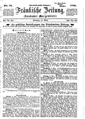 Fränkische Zeitung (Ansbacher Morgenblatt) Sonntag 25. März 1866