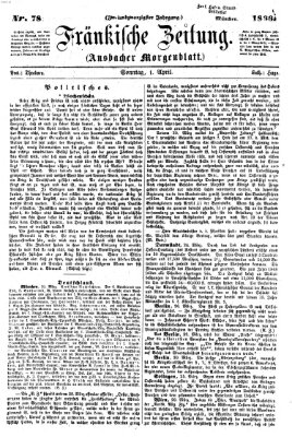 Fränkische Zeitung (Ansbacher Morgenblatt) Sonntag 1. April 1866