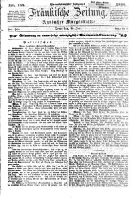 Fränkische Zeitung (Ansbacher Morgenblatt) Donnerstag 28. Juni 1866