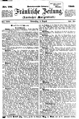 Fränkische Zeitung (Ansbacher Morgenblatt) Donnerstag 9. August 1866