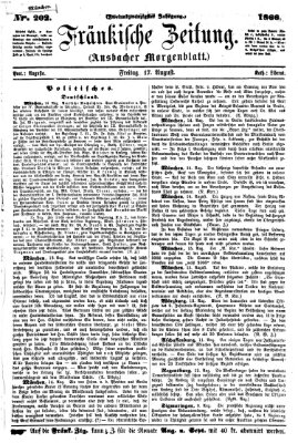 Fränkische Zeitung (Ansbacher Morgenblatt) Freitag 17. August 1866