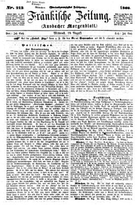 Fränkische Zeitung (Ansbacher Morgenblatt) Mittwoch 29. August 1866