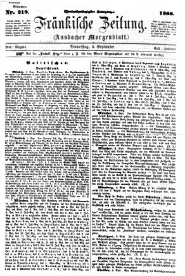 Fränkische Zeitung (Ansbacher Morgenblatt) Donnerstag 6. September 1866