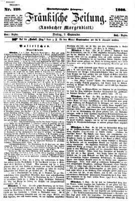 Fränkische Zeitung (Ansbacher Morgenblatt) Freitag 7. September 1866