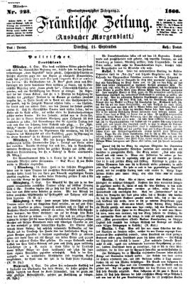 Fränkische Zeitung (Ansbacher Morgenblatt) Dienstag 11. September 1866