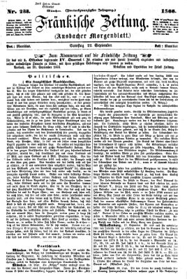 Fränkische Zeitung (Ansbacher Morgenblatt) Samstag 22. September 1866