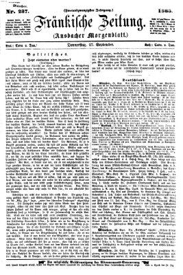 Fränkische Zeitung (Ansbacher Morgenblatt) Donnerstag 27. September 1866