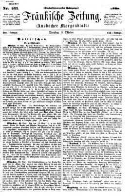 Fränkische Zeitung (Ansbacher Morgenblatt) Dienstag 2. Oktober 1866