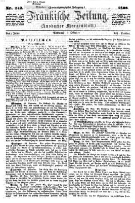 Fränkische Zeitung (Ansbacher Morgenblatt) Mittwoch 3. Oktober 1866