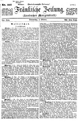 Fränkische Zeitung (Ansbacher Morgenblatt) Donnerstag 4. Oktober 1866