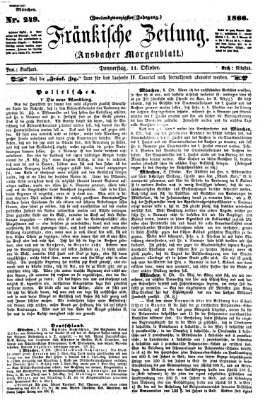 Fränkische Zeitung (Ansbacher Morgenblatt) Donnerstag 11. Oktober 1866