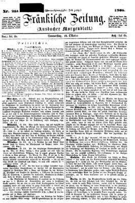 Fränkische Zeitung (Ansbacher Morgenblatt) Donnerstag 18. Oktober 1866