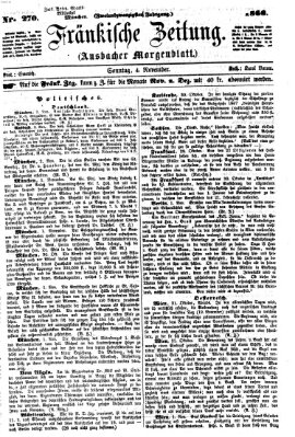 Fränkische Zeitung (Ansbacher Morgenblatt) Sonntag 4. November 1866