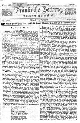 Fränkische Zeitung (Ansbacher Morgenblatt) Mittwoch 14. November 1866