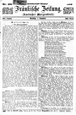 Fränkische Zeitung (Ansbacher Morgenblatt) Samstag 1. Dezember 1866