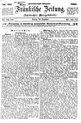 Fränkische Zeitung (Ansbacher Morgenblatt) Freitag 28. Dezember 1866