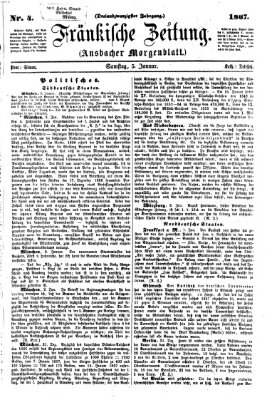 Fränkische Zeitung (Ansbacher Morgenblatt) Samstag 5. Januar 1867