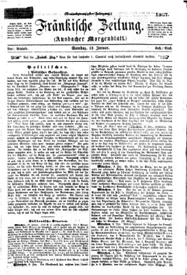 Fränkische Zeitung (Ansbacher Morgenblatt) Samstag 12. Januar 1867