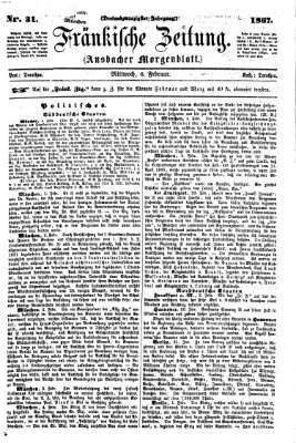 Fränkische Zeitung (Ansbacher Morgenblatt) Mittwoch 6. Februar 1867