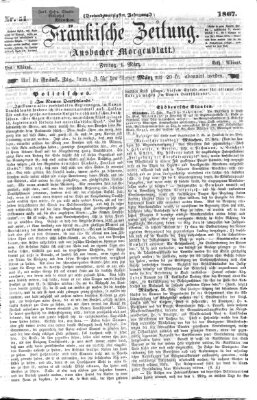 Fränkische Zeitung (Ansbacher Morgenblatt) Freitag 1. März 1867