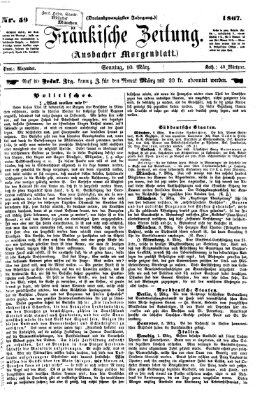 Fränkische Zeitung (Ansbacher Morgenblatt) Sonntag 10. März 1867