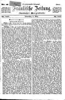 Fränkische Zeitung (Ansbacher Morgenblatt) Donnerstag 21. März 1867