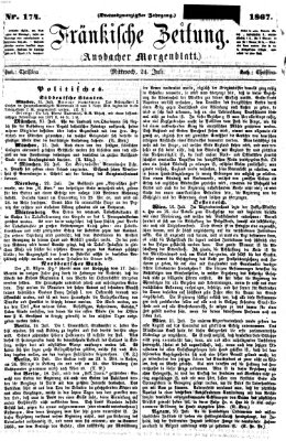 Fränkische Zeitung (Ansbacher Morgenblatt) Mittwoch 24. Juli 1867