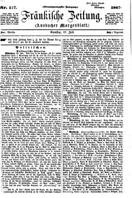 Fränkische Zeitung (Ansbacher Morgenblatt) Samstag 27. Juli 1867