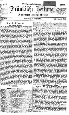 Fränkische Zeitung (Ansbacher Morgenblatt) Donnerstag 5. September 1867