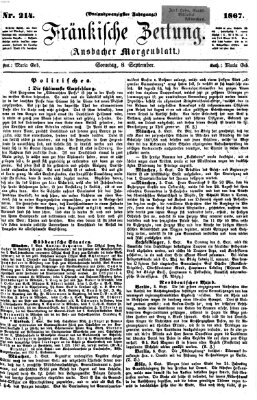 Fränkische Zeitung (Ansbacher Morgenblatt) Sonntag 8. September 1867