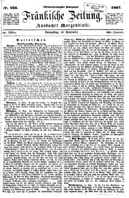 Fränkische Zeitung (Ansbacher Morgenblatt) Donnerstag 19. September 1867