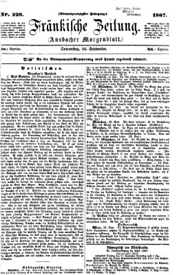 Fränkische Zeitung (Ansbacher Morgenblatt) Donnerstag 26. September 1867