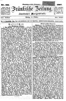 Fränkische Zeitung (Ansbacher Morgenblatt) Freitag 11. Oktober 1867