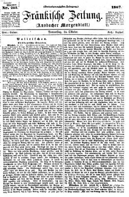 Fränkische Zeitung (Ansbacher Morgenblatt) Donnerstag 24. Oktober 1867