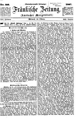 Fränkische Zeitung (Ansbacher Morgenblatt) Mittwoch 30. Oktober 1867