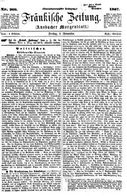 Fränkische Zeitung (Ansbacher Morgenblatt) Freitag 8. November 1867