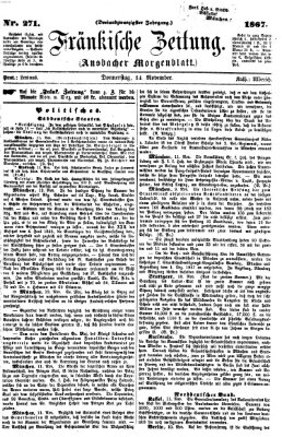 Fränkische Zeitung (Ansbacher Morgenblatt) Donnerstag 14. November 1867