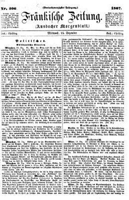 Fränkische Zeitung (Ansbacher Morgenblatt) Mittwoch 25. Dezember 1867