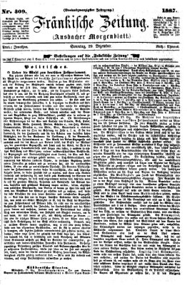 Fränkische Zeitung (Ansbacher Morgenblatt) Sonntag 29. Dezember 1867