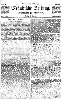 Fränkische Zeitung (Ansbacher Morgenblatt) Freitag 3. Januar 1868