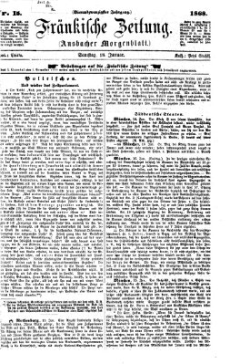 Fränkische Zeitung (Ansbacher Morgenblatt) Samstag 18. Januar 1868