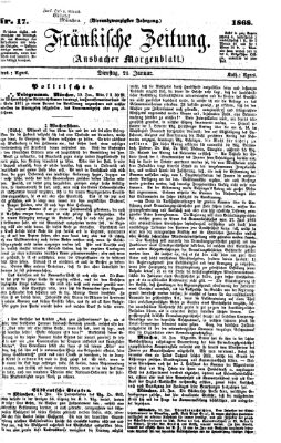 Fränkische Zeitung (Ansbacher Morgenblatt) Dienstag 21. Januar 1868